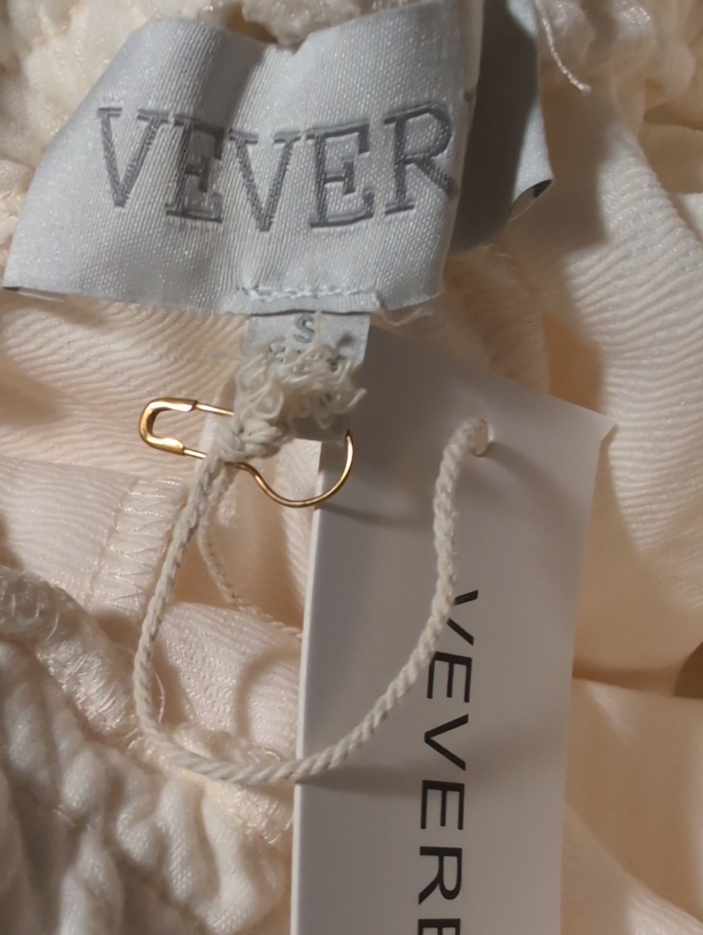 Veveret White Quilted Women's Wide Leg Elastic Waist Pants Size S NWT - Picture 3 of 6